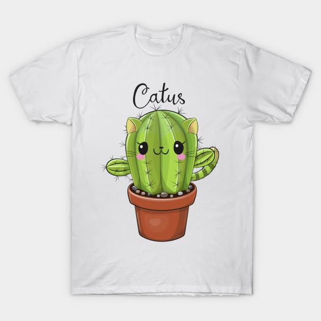 Cute Kawaii Cacti T-Shirt by Reginast777
